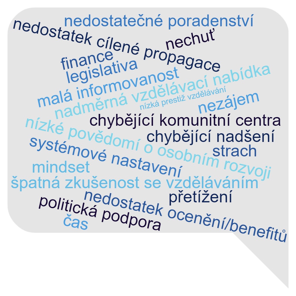 wordcloud překážky motivace